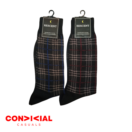 -R-E-S-C-E-N-T- Classic Pattern Socks - 2 Pair Set