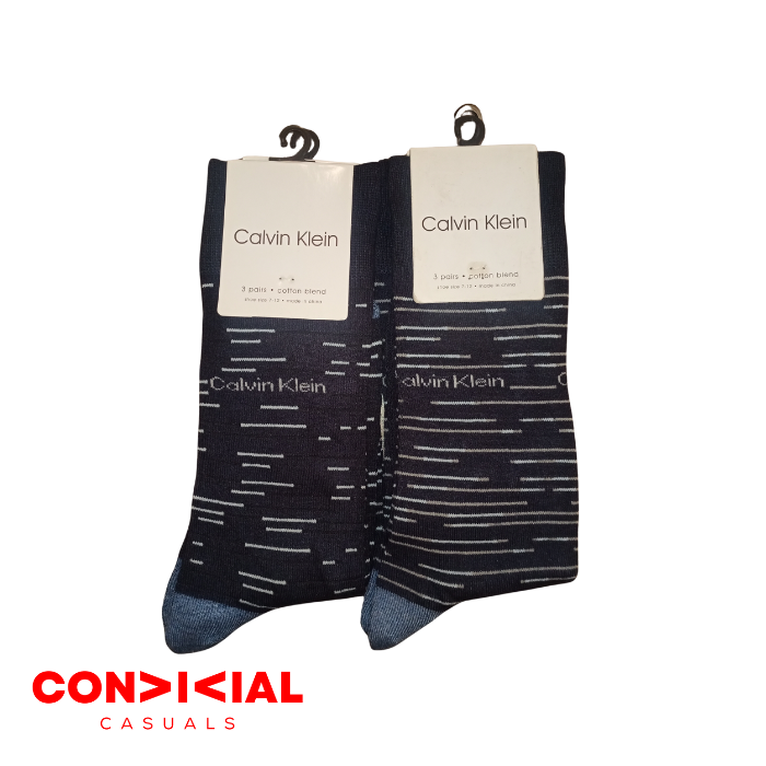 -C-K- Stripes Imported Socks - 2 Pair Set