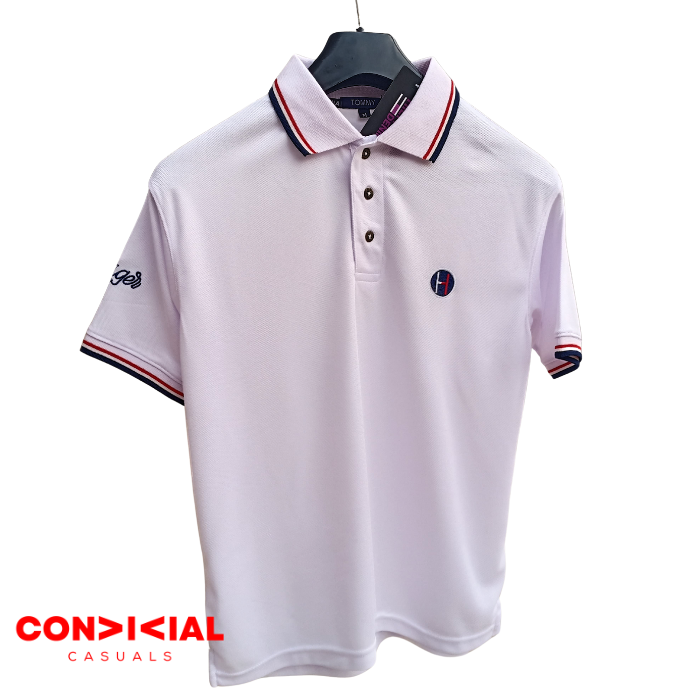 -H-I-L-F-I-G-E-R- Dri-Fit Polo Shirt White