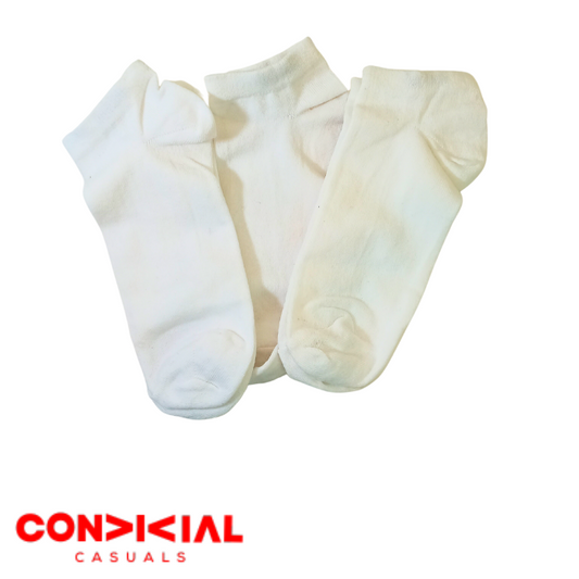 White Premium Ankle Socks-3 Pair Set