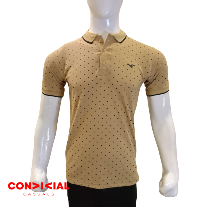 Self Texture Polo Shirt - Skin Color