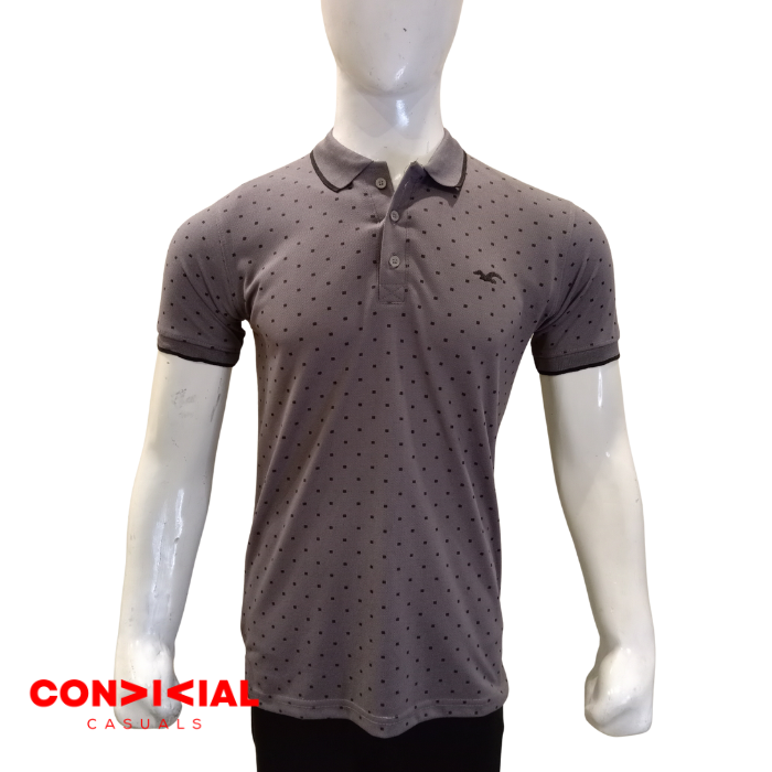 Self Texture Polo Shirt - Purple