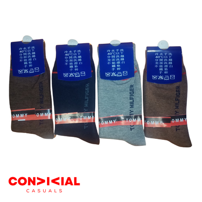 -T-O-M-M-Y- Plain Cotton Socks - 4 Pair Set