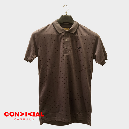 Self Texture Polo Shirt - Purple