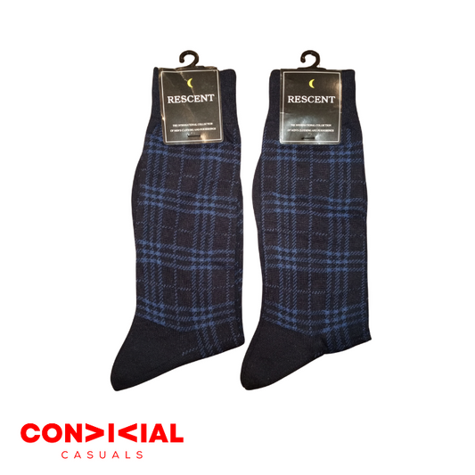 -R-E-S-C-E-N-T- Classic Pattern Socks - 2 Pair Set D2