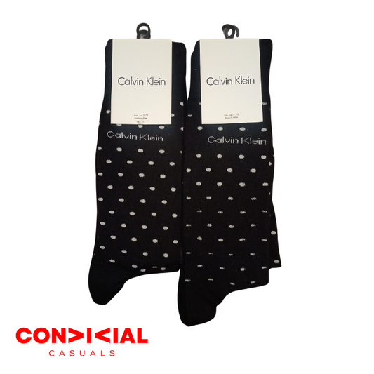 -C-K- Polka Dots Men Imported Socks - 2 Pair Set