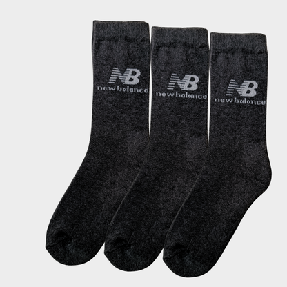 -N-E-W-B-A-L-A-N-C-E- Charcoal Grey Premium Sports Crew Socks