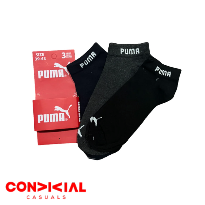 -P-U-M-A- Branded Ankle Socks 3-Pair Set