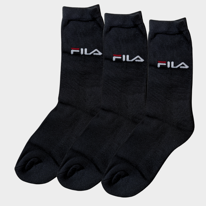 -F-I-L-A- Black Premium Sports Crew Socks