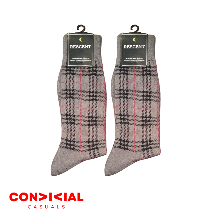 -R-E-S-C-E-N-T- Classic Pattern Socks - 2 Pair Set D3