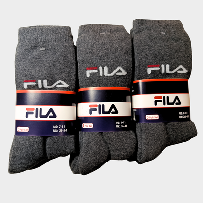 -F-I-L-A-Charcoal Grey Premium Sports Crew Socks