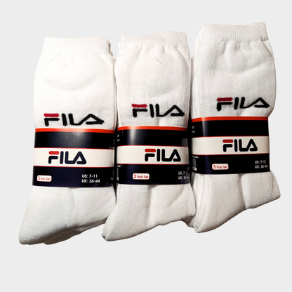 -F-I-L-A- White Premium Sports Crew Socks