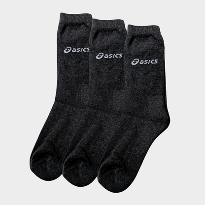 -A-S-I-C-S- Charcoal Grey Premium Sports Crew Socks