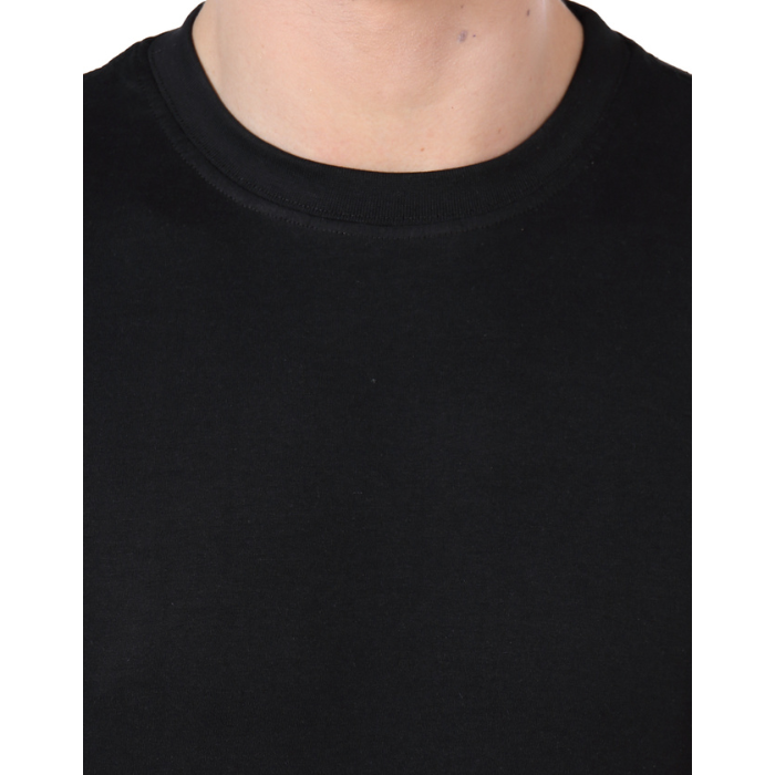 N-I-K-E Plain Black Solid Color T-Shirt