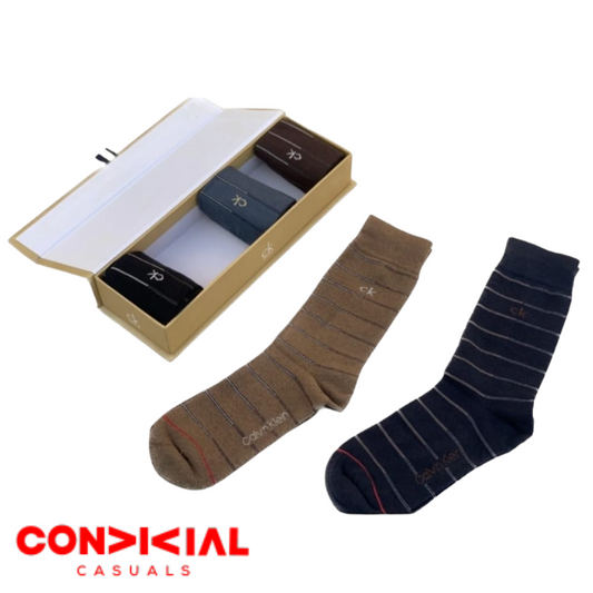 C-K Stripes Premium Crew Socks-5 Pair Box