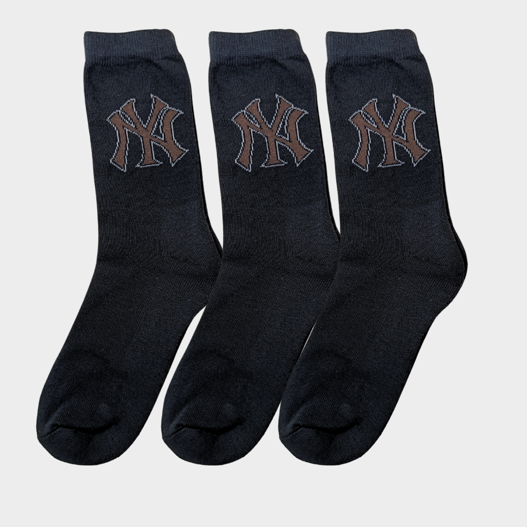 -N-Y- Black Premium Sports Crew Socks