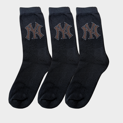 -N-Y- Black Premium Sports Crew Socks