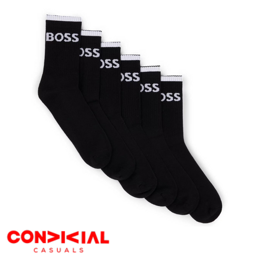 -B-O-S-S- Premium Full Socks Black-3 Pair Set