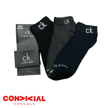 -C-K- Branded Ankle Socks 3-Pair Set