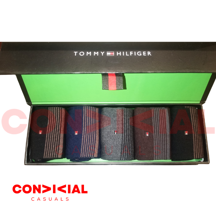 T-O-M-M-Y Premium Crew Socks 5 Pair Set Design 2