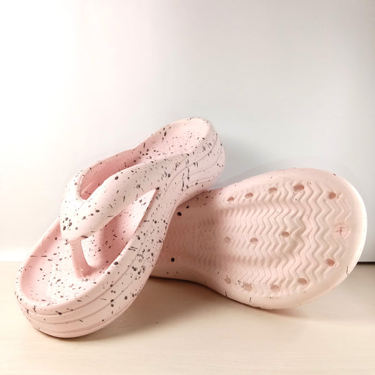 Soft Comfy Abstract Design Flip Flops (Baby Pink)