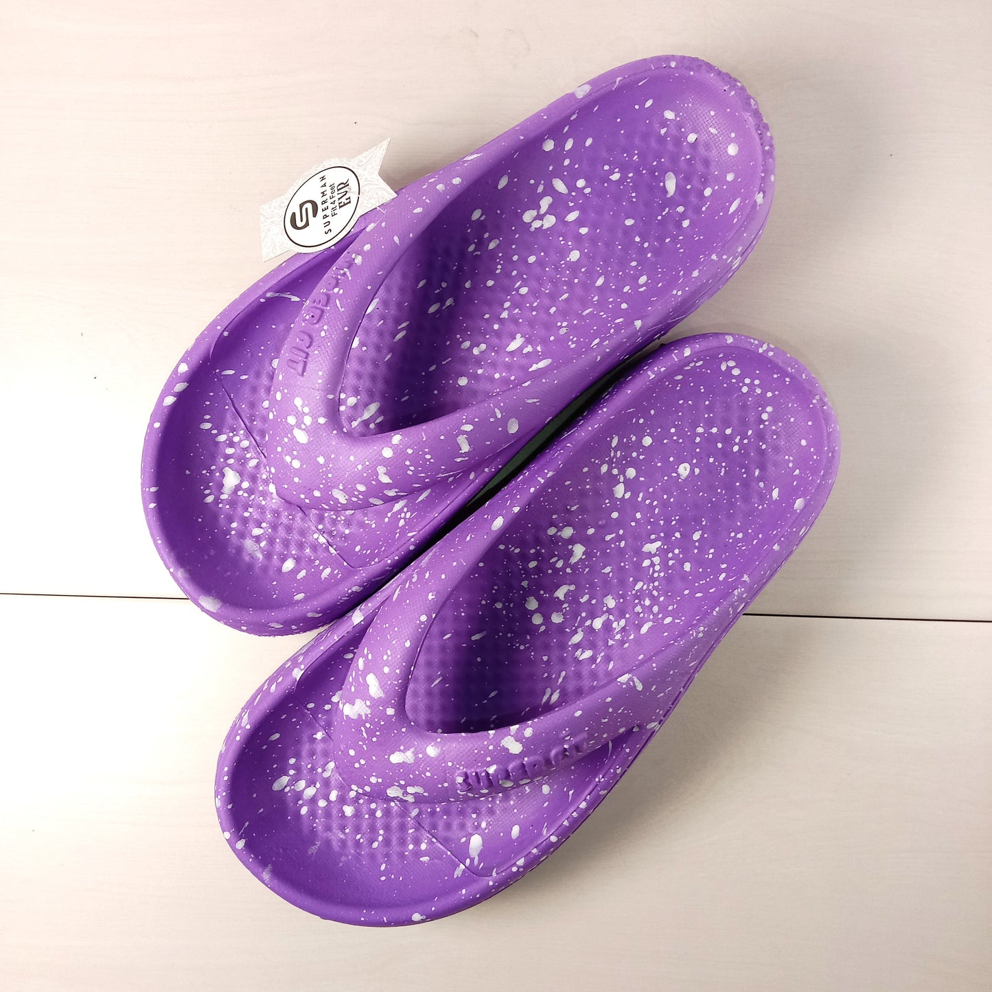 Soft Comfy Abstract Design Flop Flop (Light Purple)