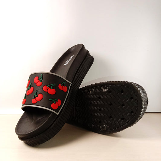 Cherries Soft Wedge (Black)