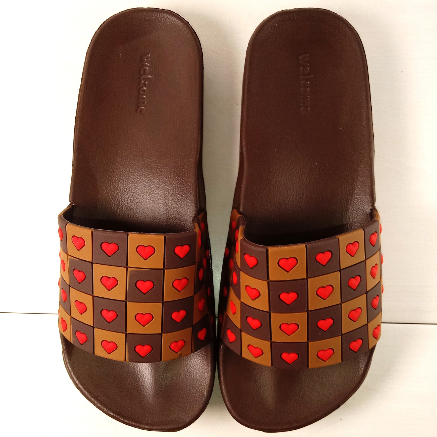 Heart Soft Slides (Brown)