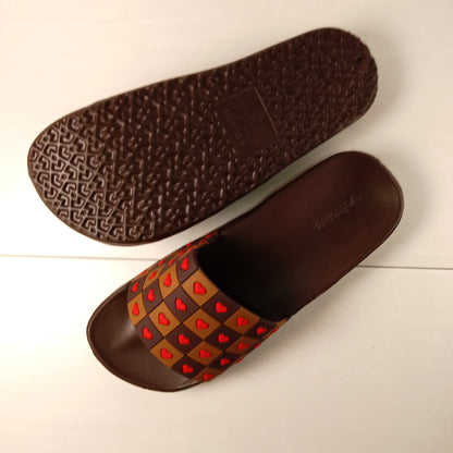 Heart Soft Slides (Brown)