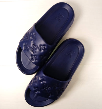 -L-V- Mens Slippers / Slides (Navy Blue)