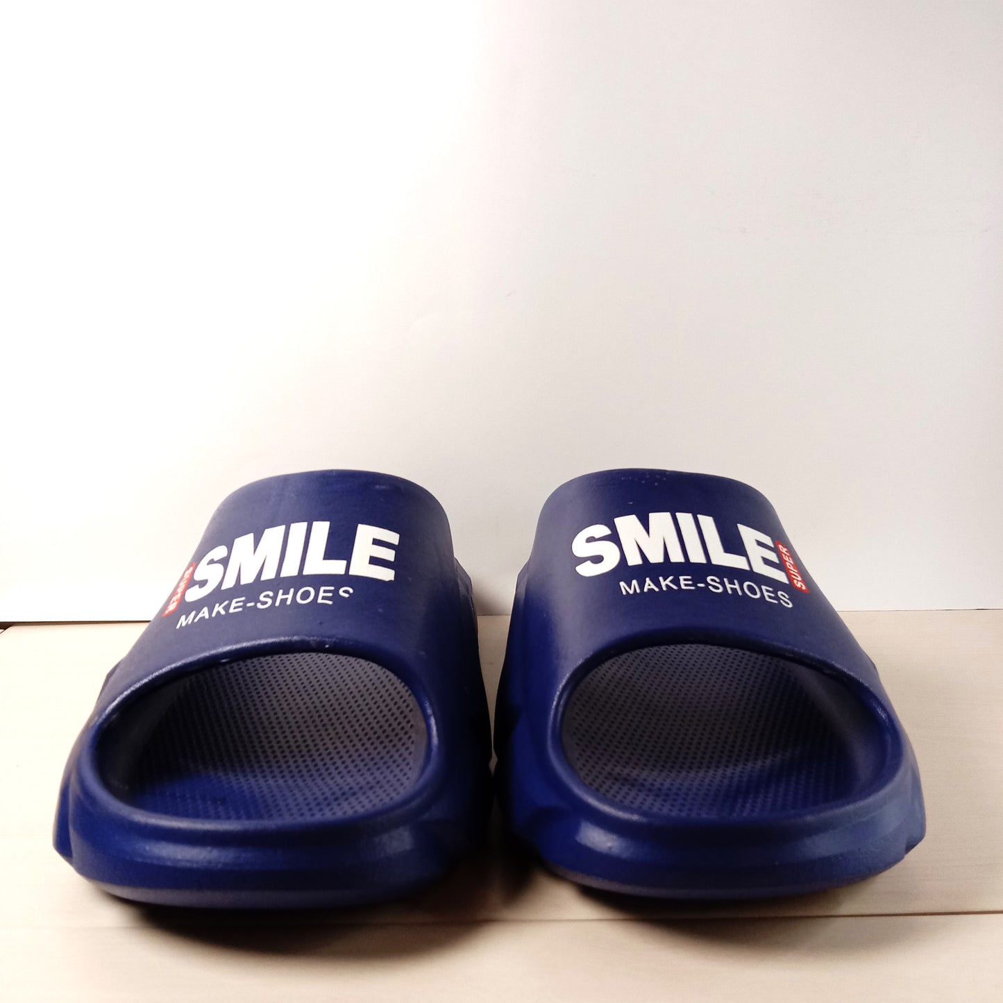 Smile Mens Slides / Slippers (Navy Blue)