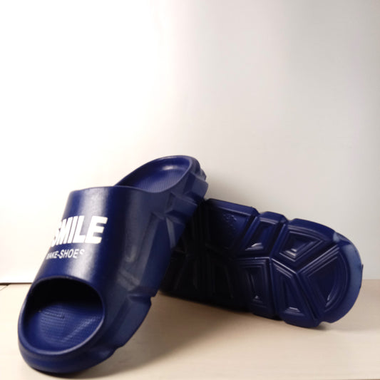 Smile Mens Slides / Slippers (Navy Blue)