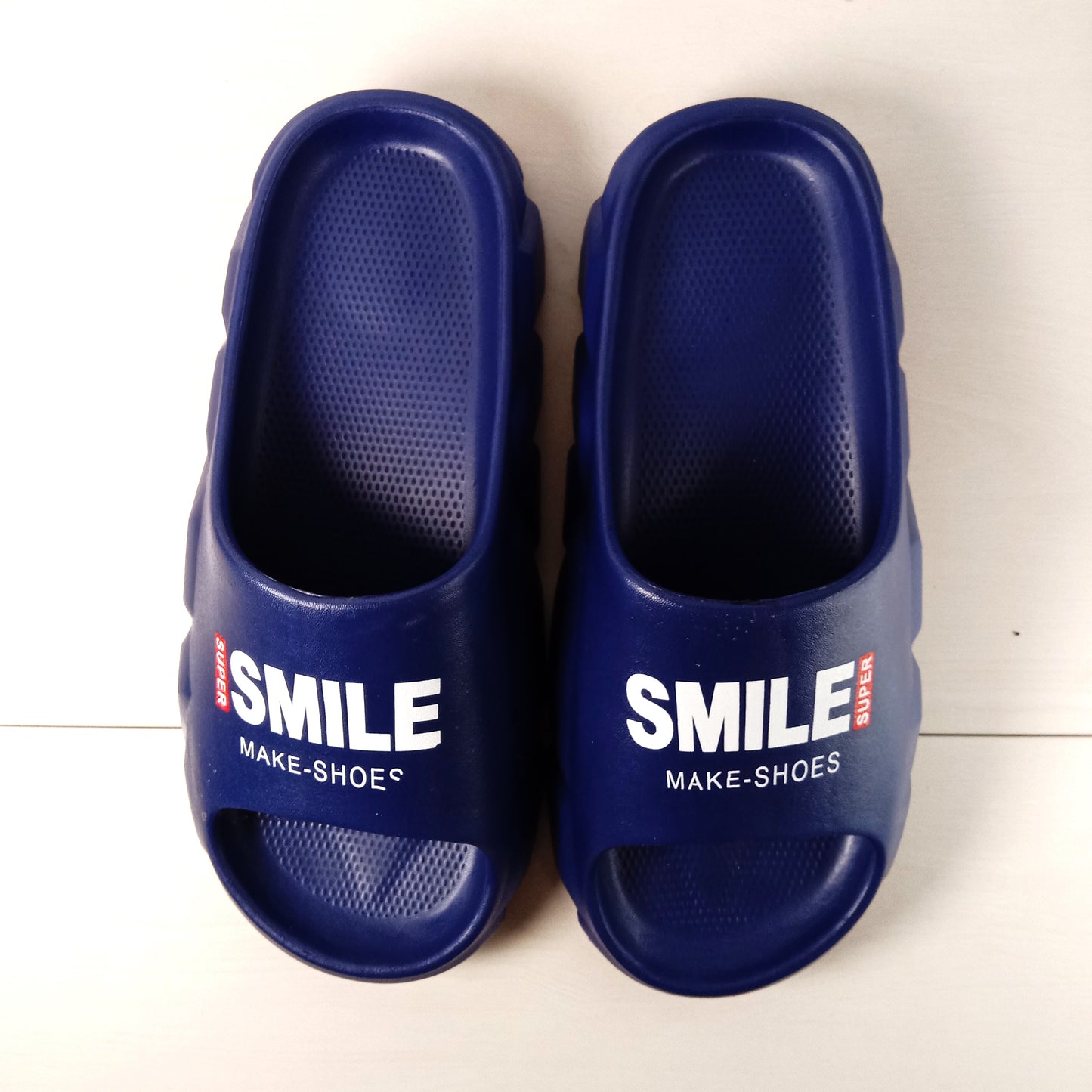 Smile Mens Slides / Slippers (Navy Blue)