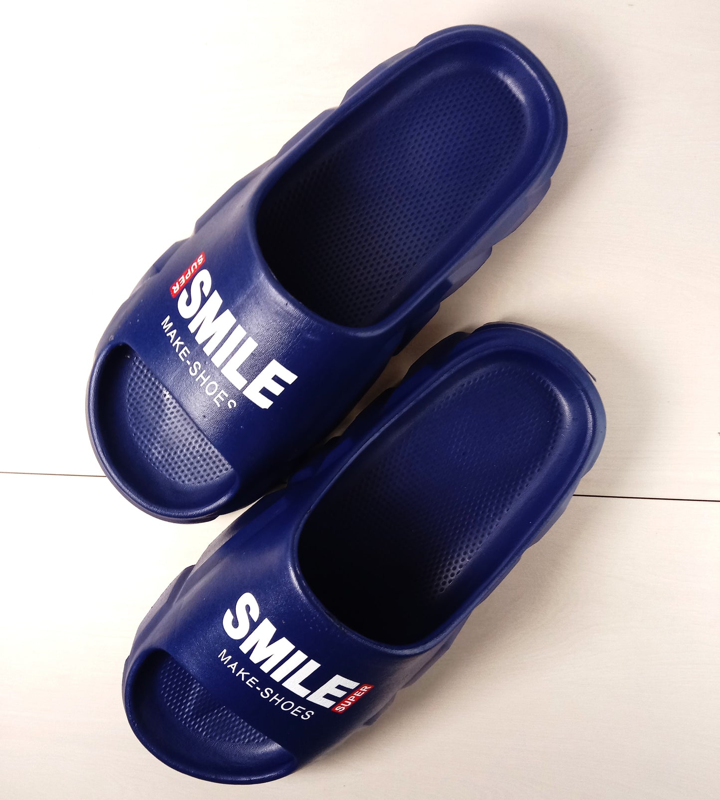 Smile Mens Slides / Slippers (Navy Blue)