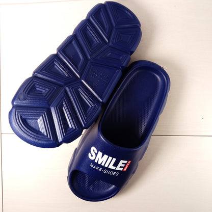 Smile Mens Slides / Slippers (Navy Blue)