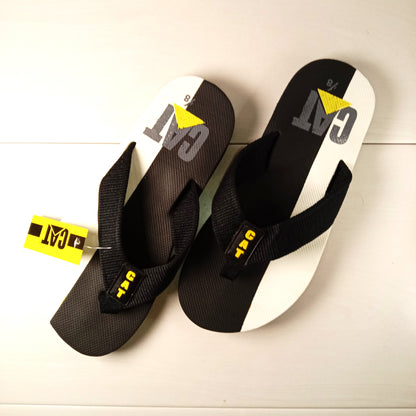 -C-A-T- Duo Tone Mens Flip Flop - Black & White